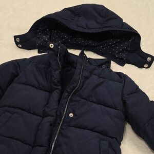 GAP Navy Kids Puffer Jacket with Polka Dot Hood
